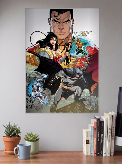 Justice League Comic Collage DC Poster