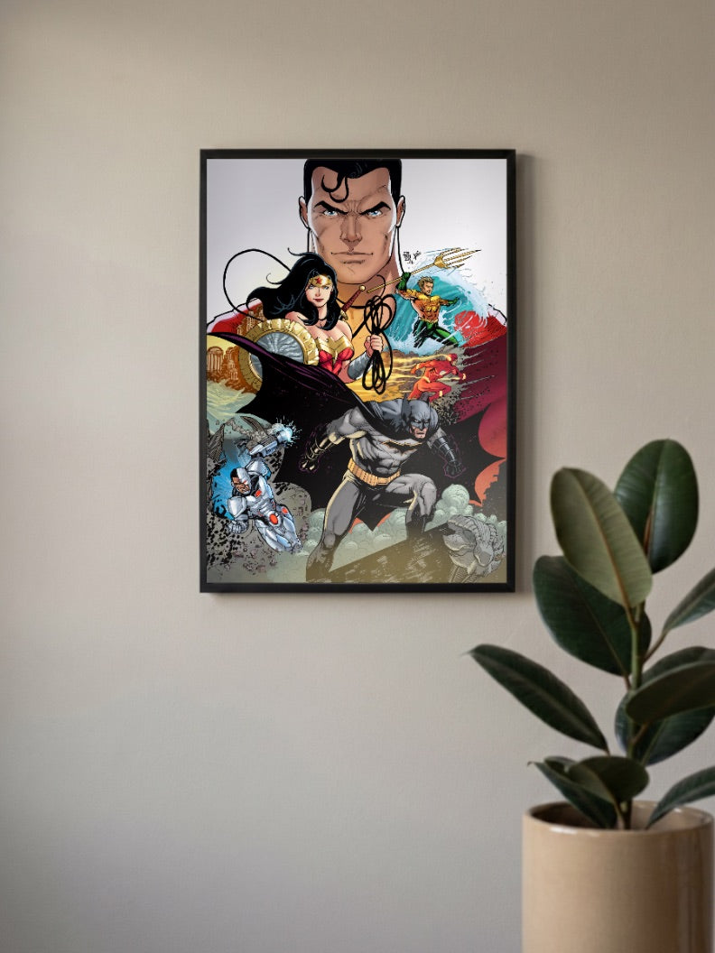 Justice League Comic Collage DC Poster