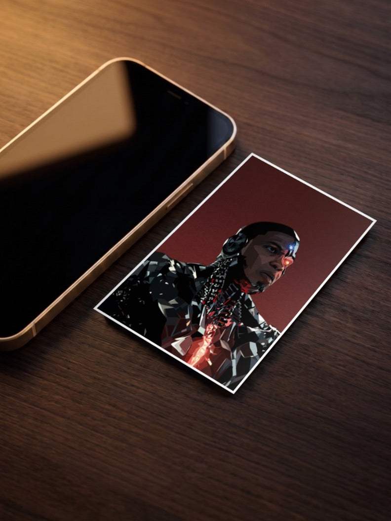 Cyborg Digital Portrait DC Poster