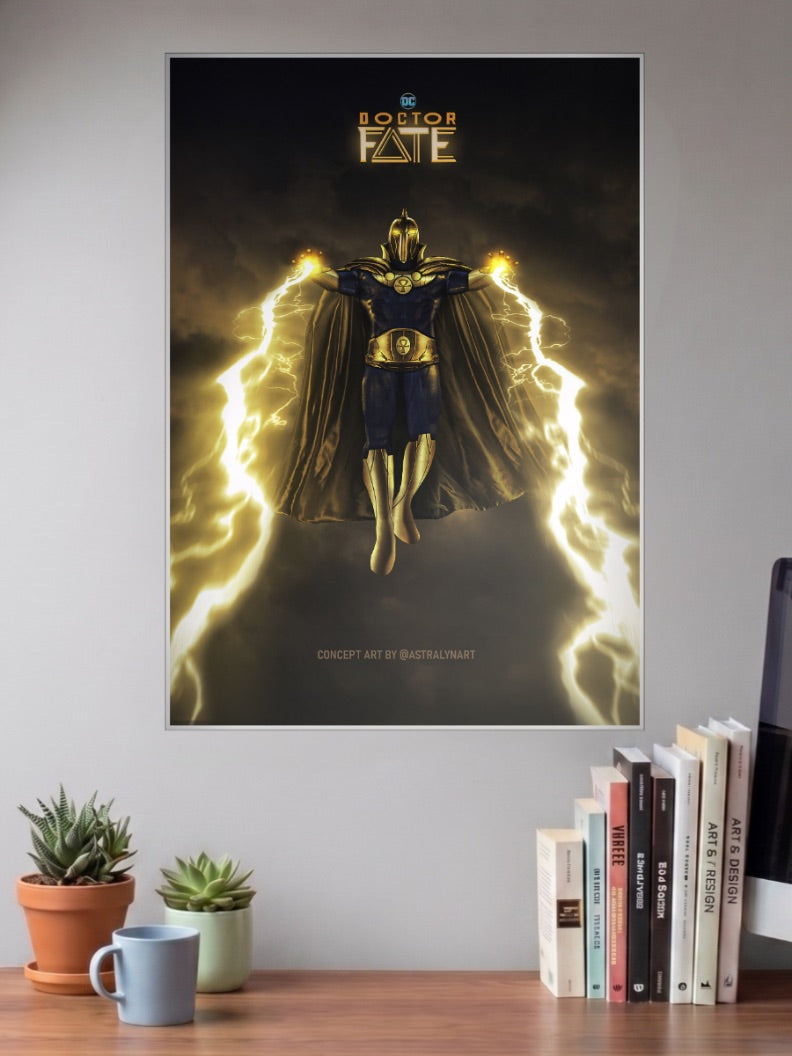 Doctor Fate Lightning Art DC Poster