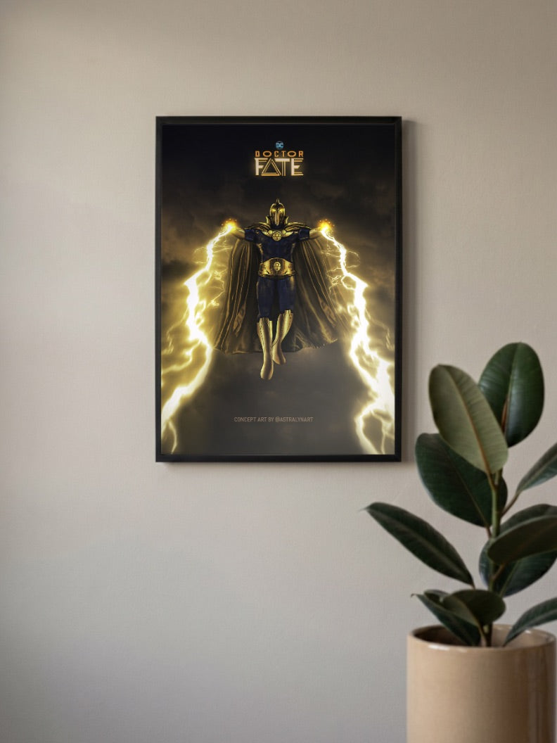 Doctor Fate Lightning Art DC Poster