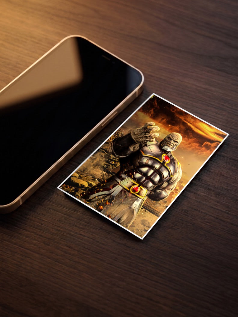 Darkseid Apocalyptic Portrait DC Poster as a pocket poster, sized to fit behind a phone case
