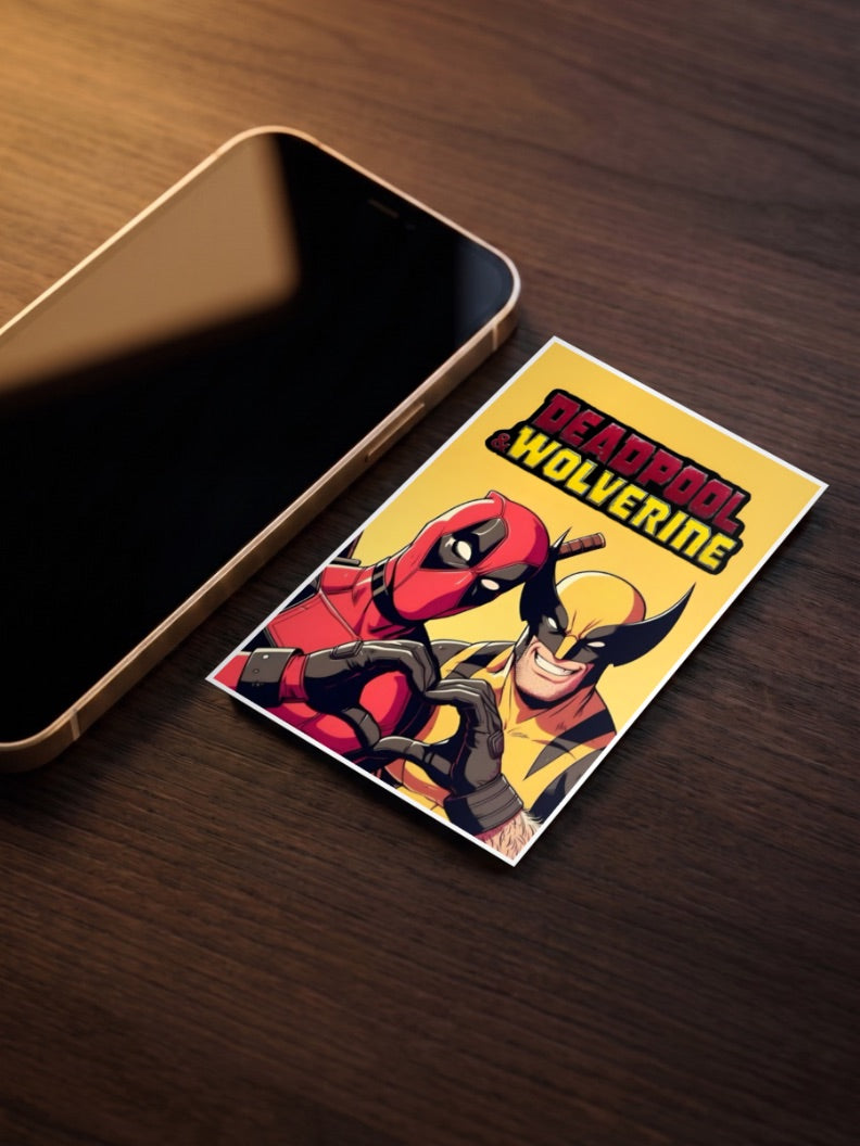 Deadpool Wolverine Heart Pose Marvel Poster