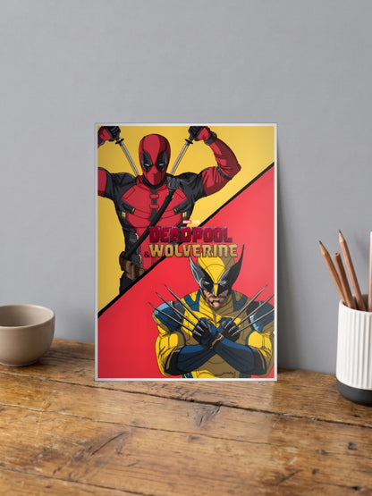Deadpool Wolverine Split Pose Marvel Poster