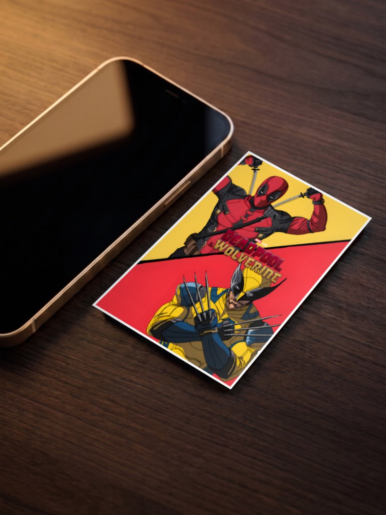 Deadpool Wolverine Split Pose Marvel Poster