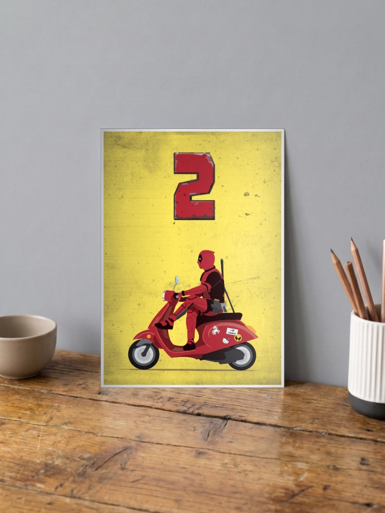 Deadpool Scooter Poster