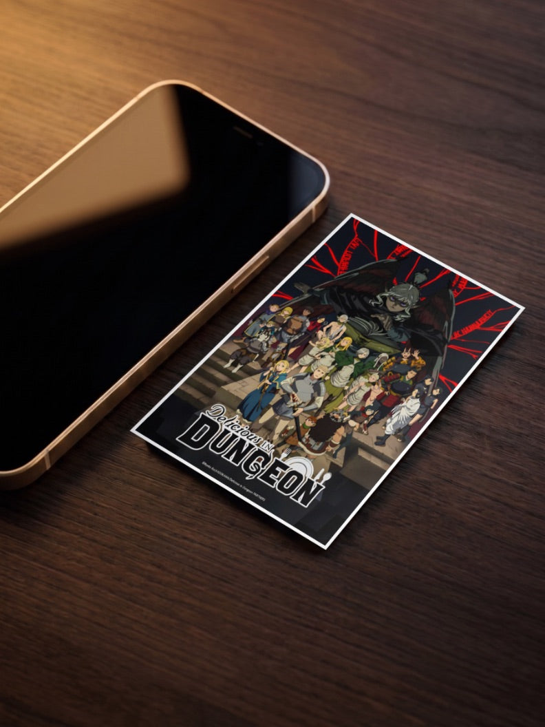 Delicious In Dungeon Key Visual Anime Poster as a pocket poster, sized to fit behind a phone case