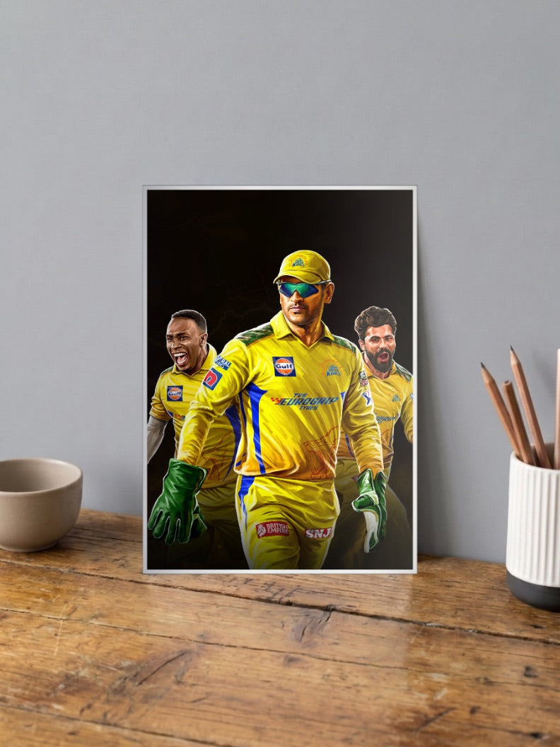 Dhoni CSK Team Walkout IPL Poster
