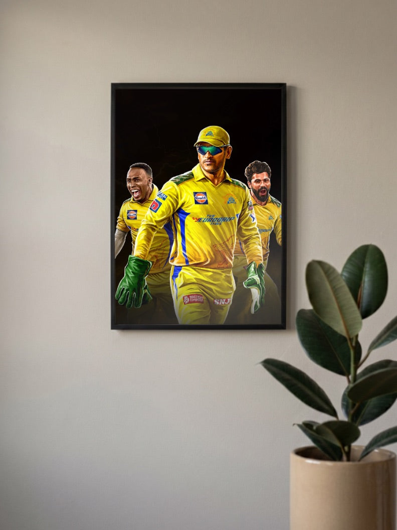 Dhoni CSK Team Walkout IPL Poster
