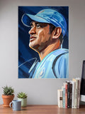 MS Dhoni Side Profile Art Cricket Poster