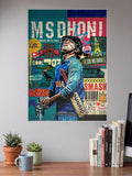 MS Dhoni Iconic Legend Art Cricket Poster
