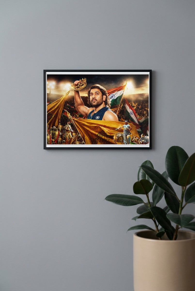 MS Dhoni Thala Cricket Poster