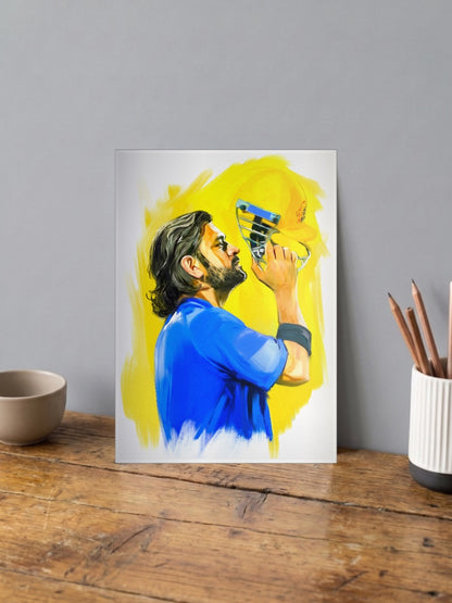 Dhoni CSK Helmet Kiss Pose IPL Poster