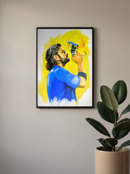 Dhoni CSK Helmet Kiss Pose IPL Poster