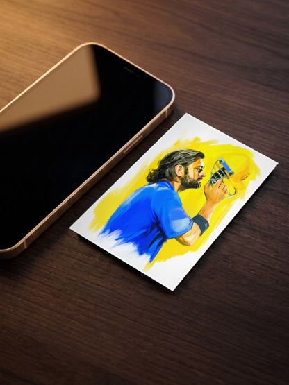 Dhoni CSK Helmet Kiss Pose IPL Poster