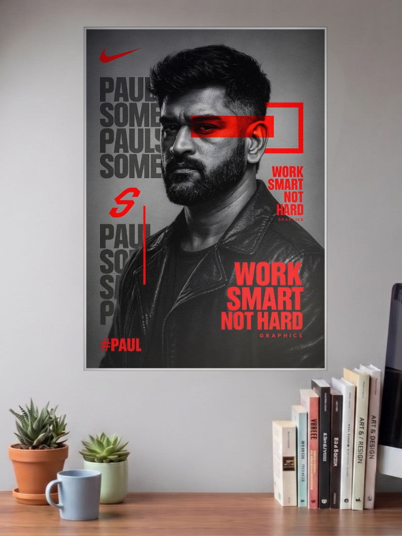 Work Smart Not Hard Portrait Motivational Poster