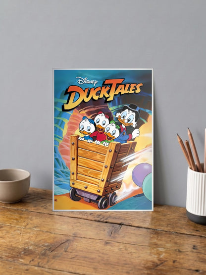 DuckTales Mine Cart Scene Cartoon Poster