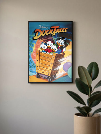 DuckTales Mine Cart Scene Cartoon Poster