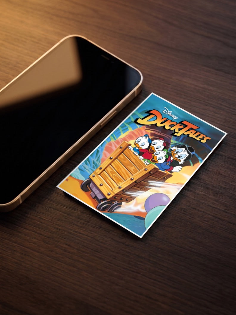 DuckTales Mine Cart Scene Cartoon Poster