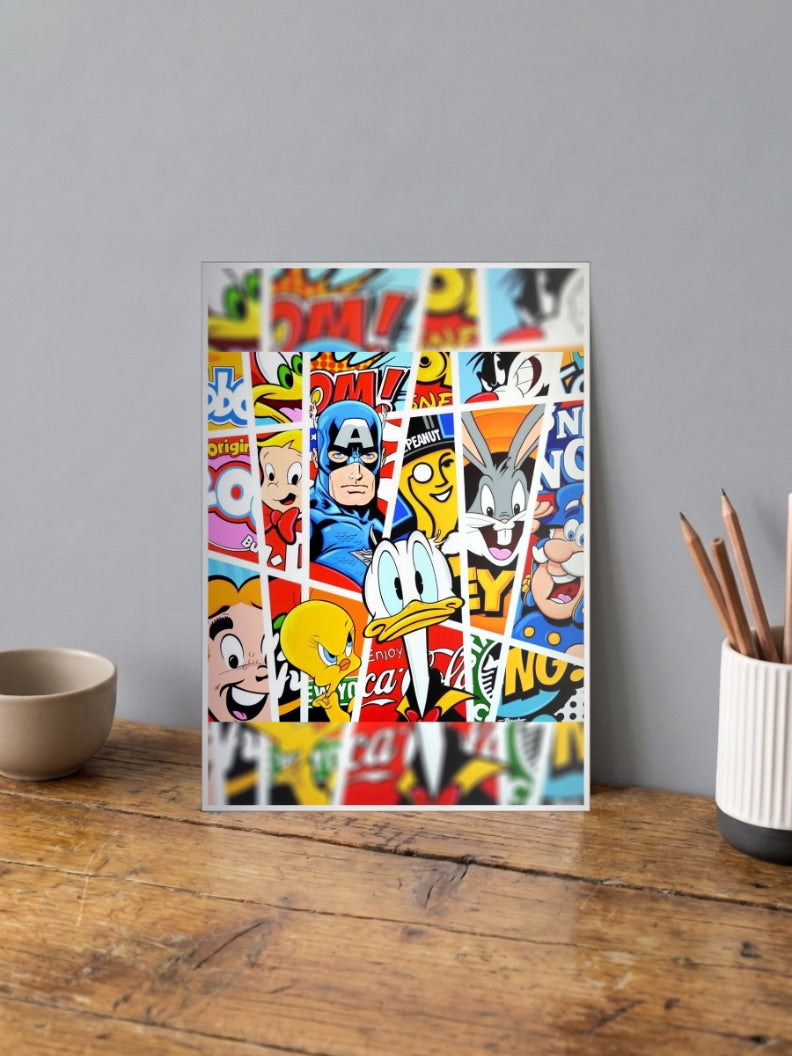 Classic Cartoon Sticker Collage Cartoon Poster