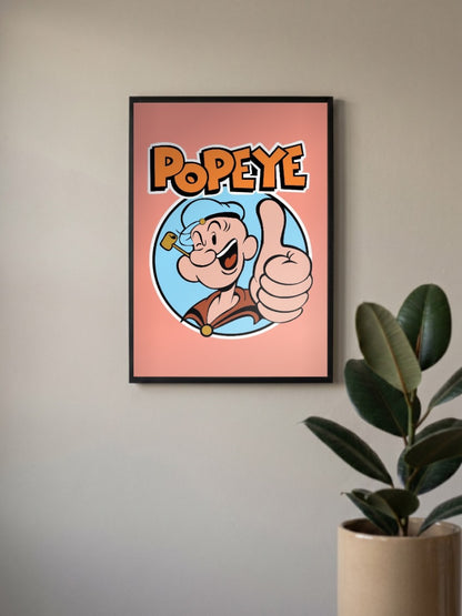 Popeye Thumbs Up Classic Cartoon Poster