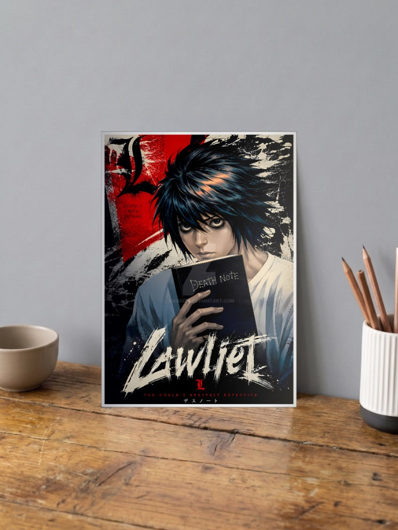 L Lawliet Detective Portrait Anime Poster