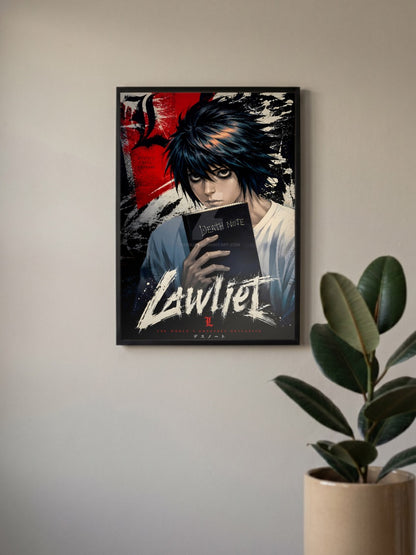 L Lawliet Detective Portrait Anime Poster