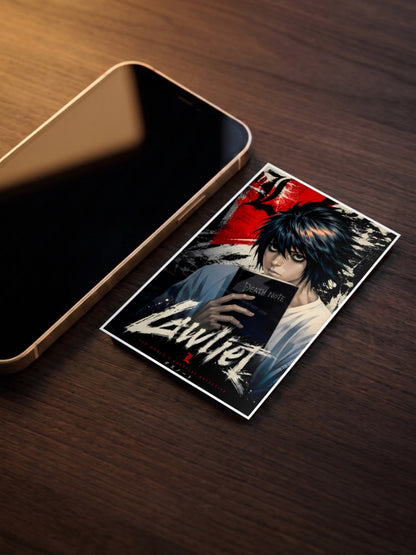 L Lawliet Detective Portrait Anime Poster