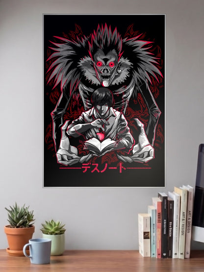 Light Yagami Writing Scene Anime Poster