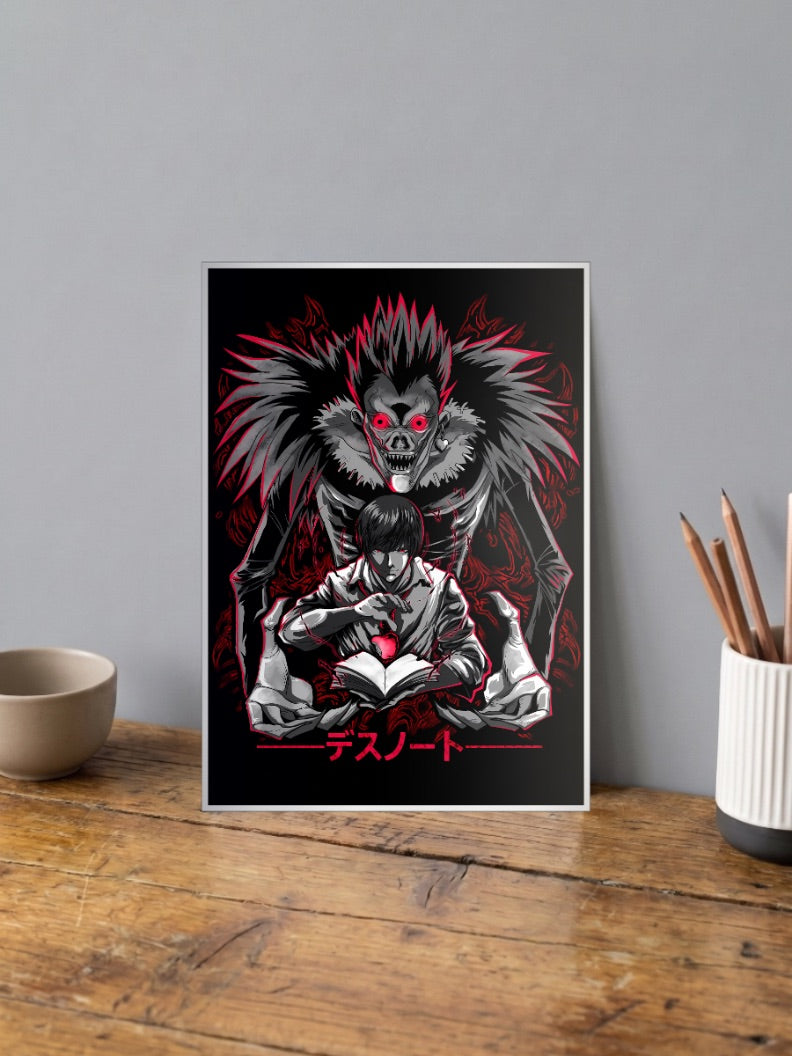 Light Yagami Writing Scene Anime Poster