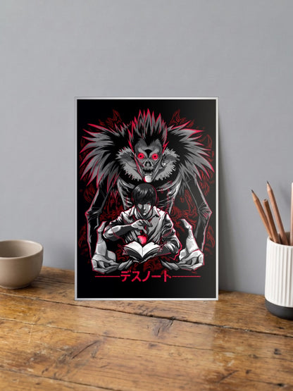 Light Yagami Writing Scene Anime Poster