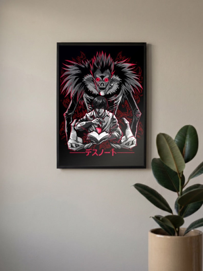 Light Yagami Writing Scene Anime Poster