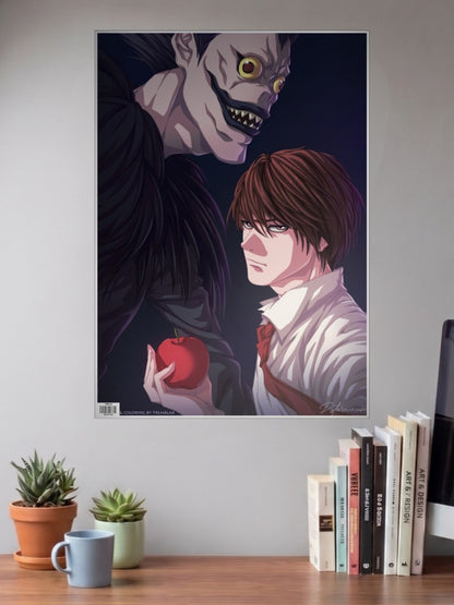 Light Yagami Ryuk Apple Anime Poster
