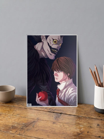 Light Yagami Ryuk Apple Anime Poster