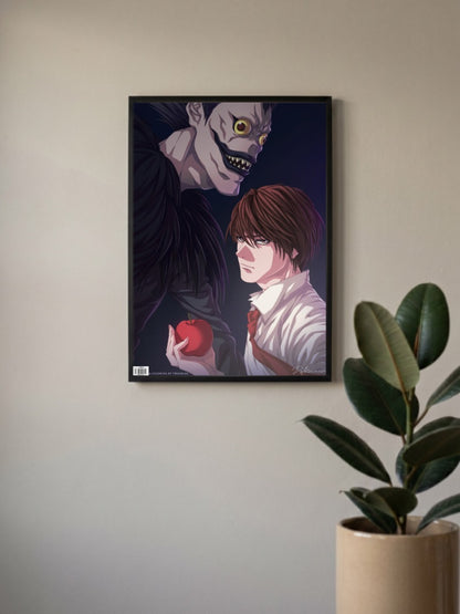 Light Yagami Ryuk Apple Anime Poster