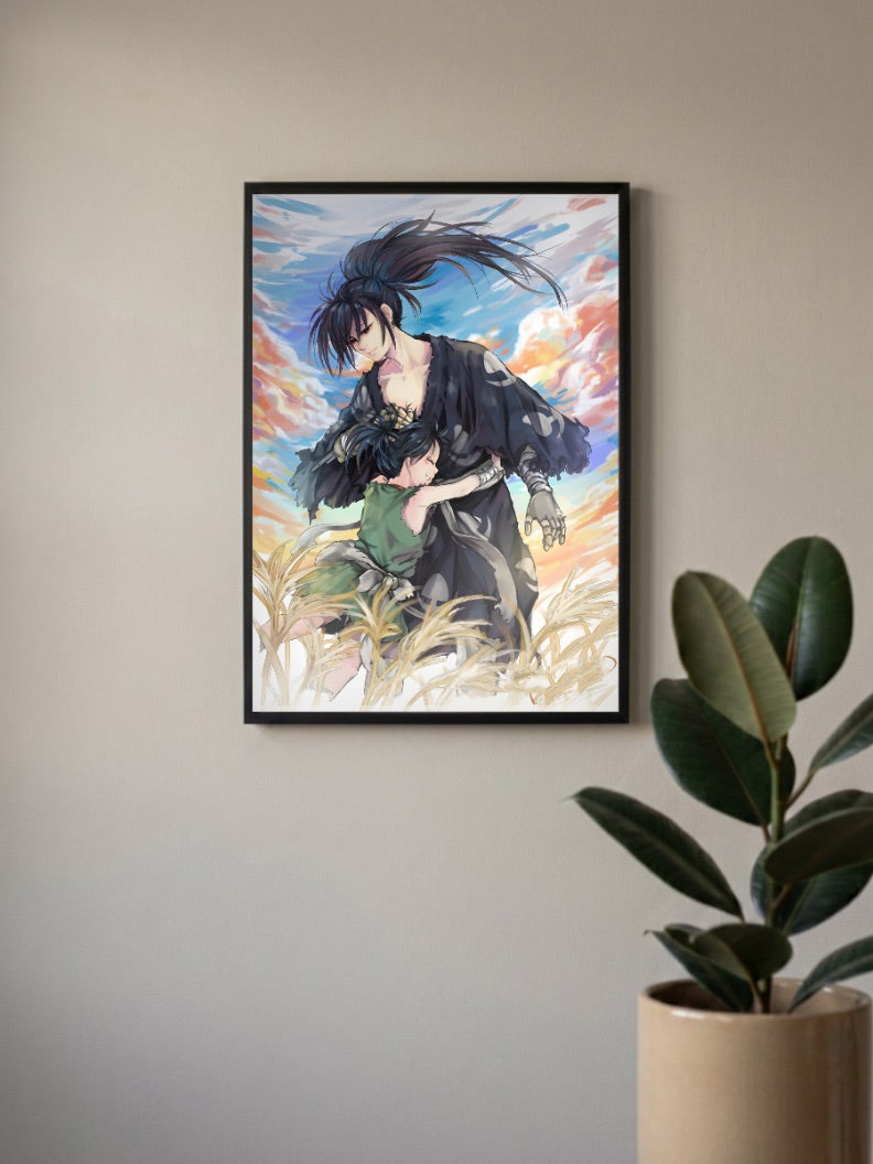Hyakkimaru And Dororo Embrace Anime Poster