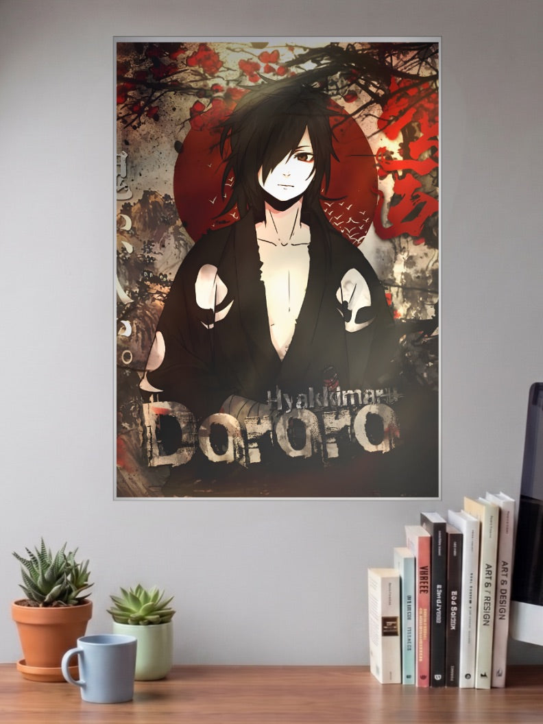 Hyakkimaru Red Moon Portrait Anime Poster