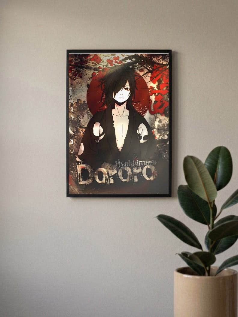 Hyakkimaru Red Moon Portrait Anime Poster