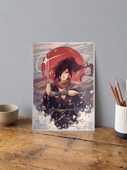 Dororo Sword Red Moon Art Anime Poster