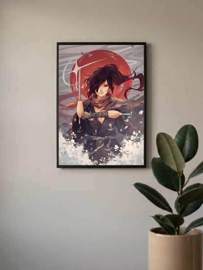 Dororo Sword Red Moon Art Anime Poster