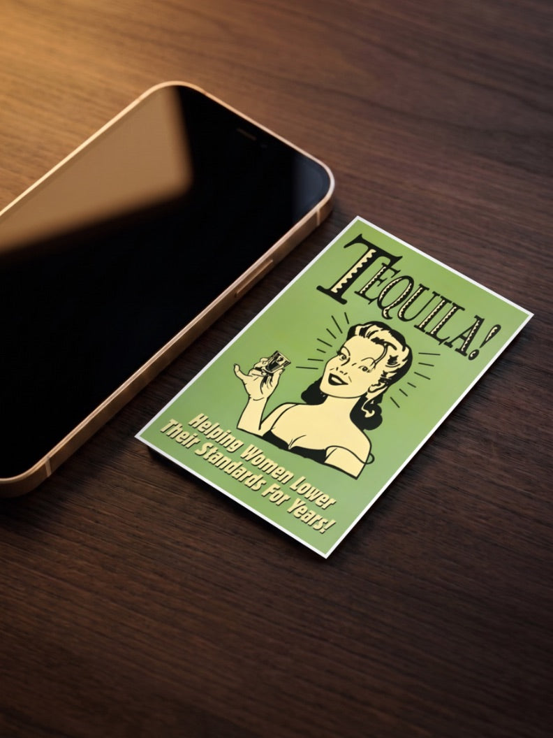 Tequila Standards Poster as a pocket poster, sized to fit behind a phone case