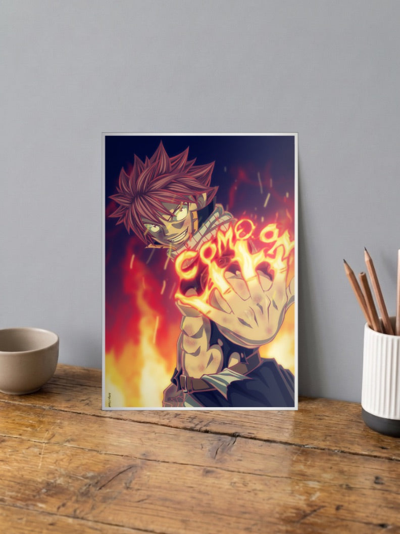 Natsu Dragneel Fairy Tail Anime Poster