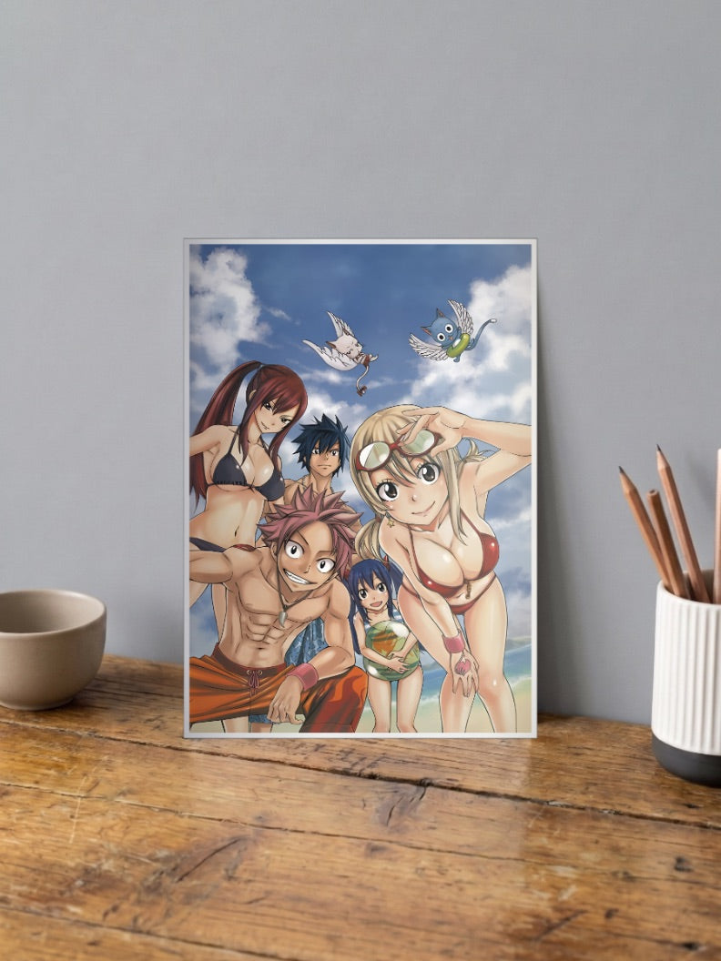 Fairy Tail Beach Day Anime Poster