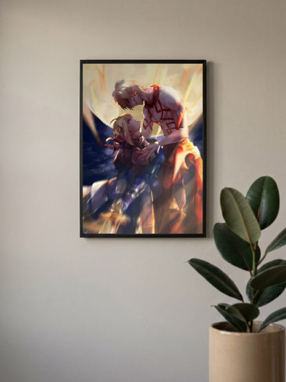 Gilgamesh and Saber Anime Poster