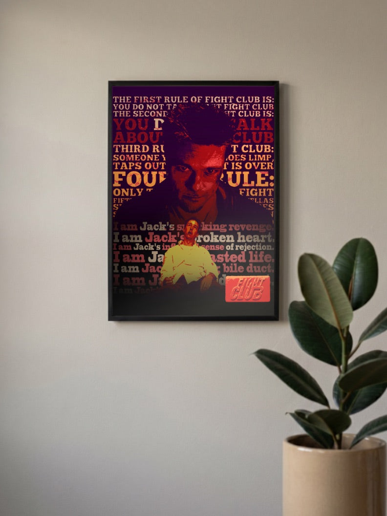 Fight Club Rules Tyler Durden MOVIE Poster