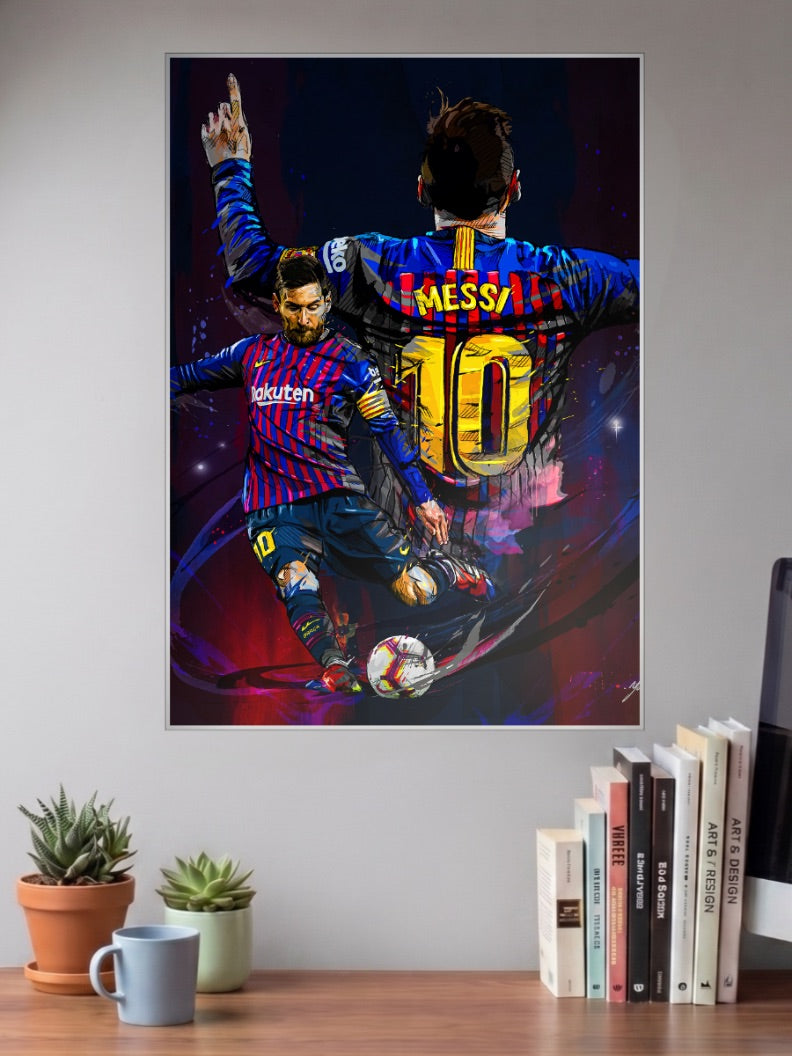 Lionel Messi 600th Goal Football Poster