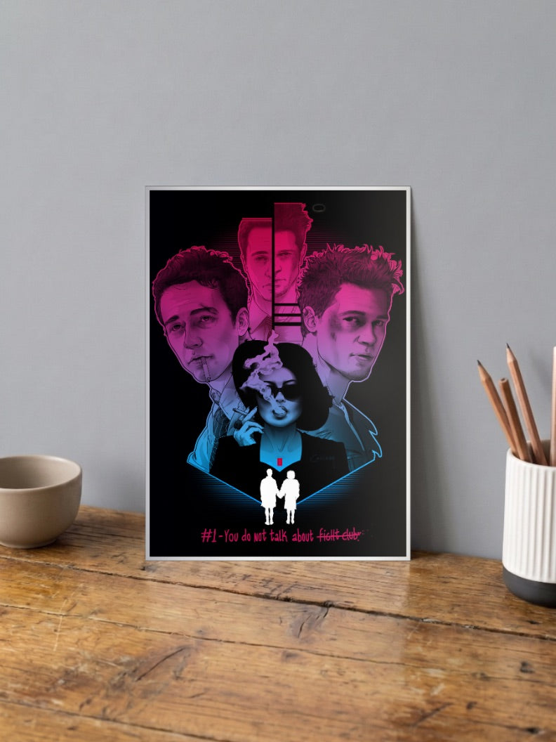 Fight Club Split collage Poster