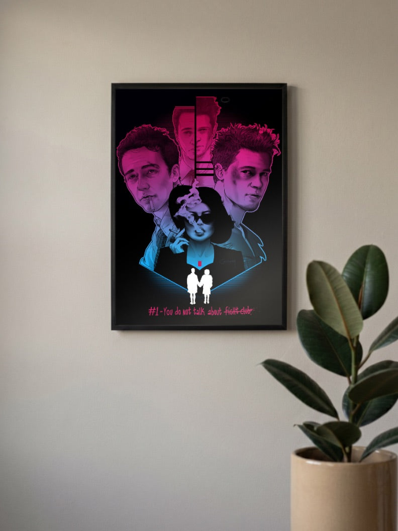 Fight Club Split collage Poster