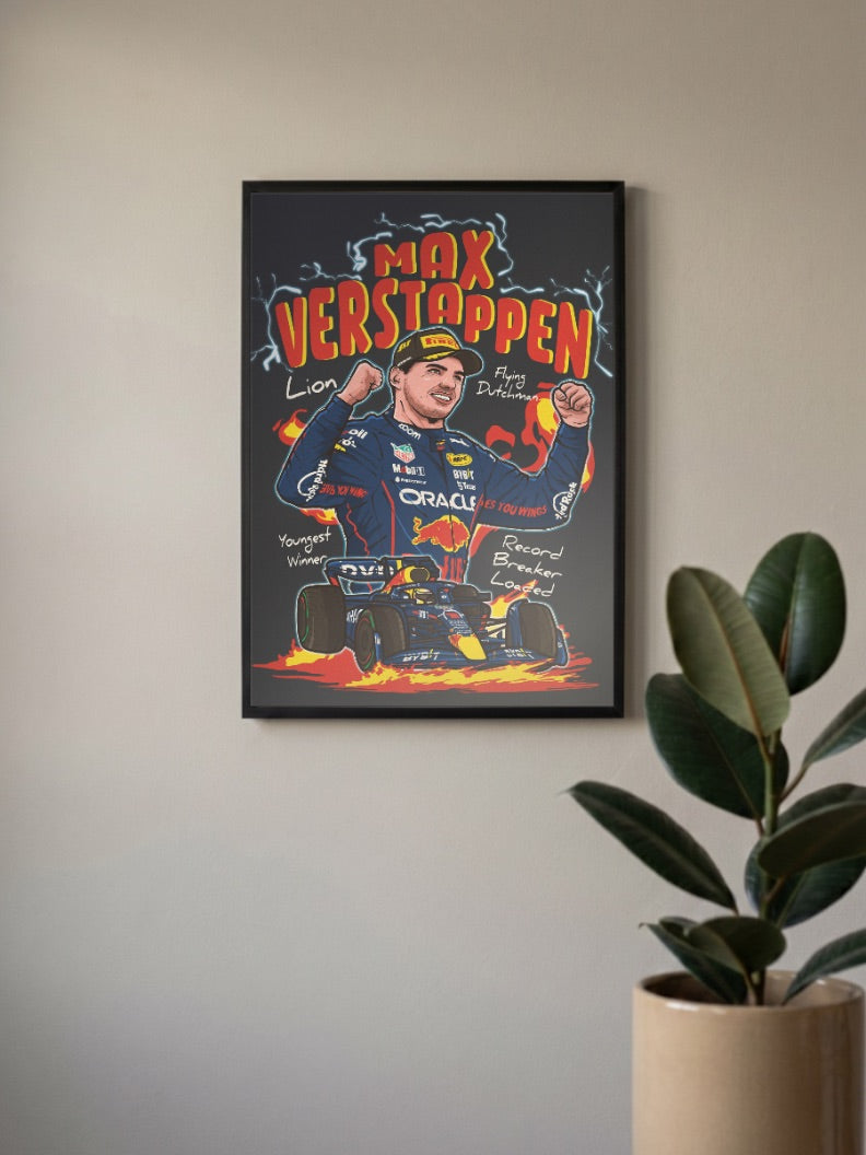 Max Verstappen Record Breaker F1 Poster