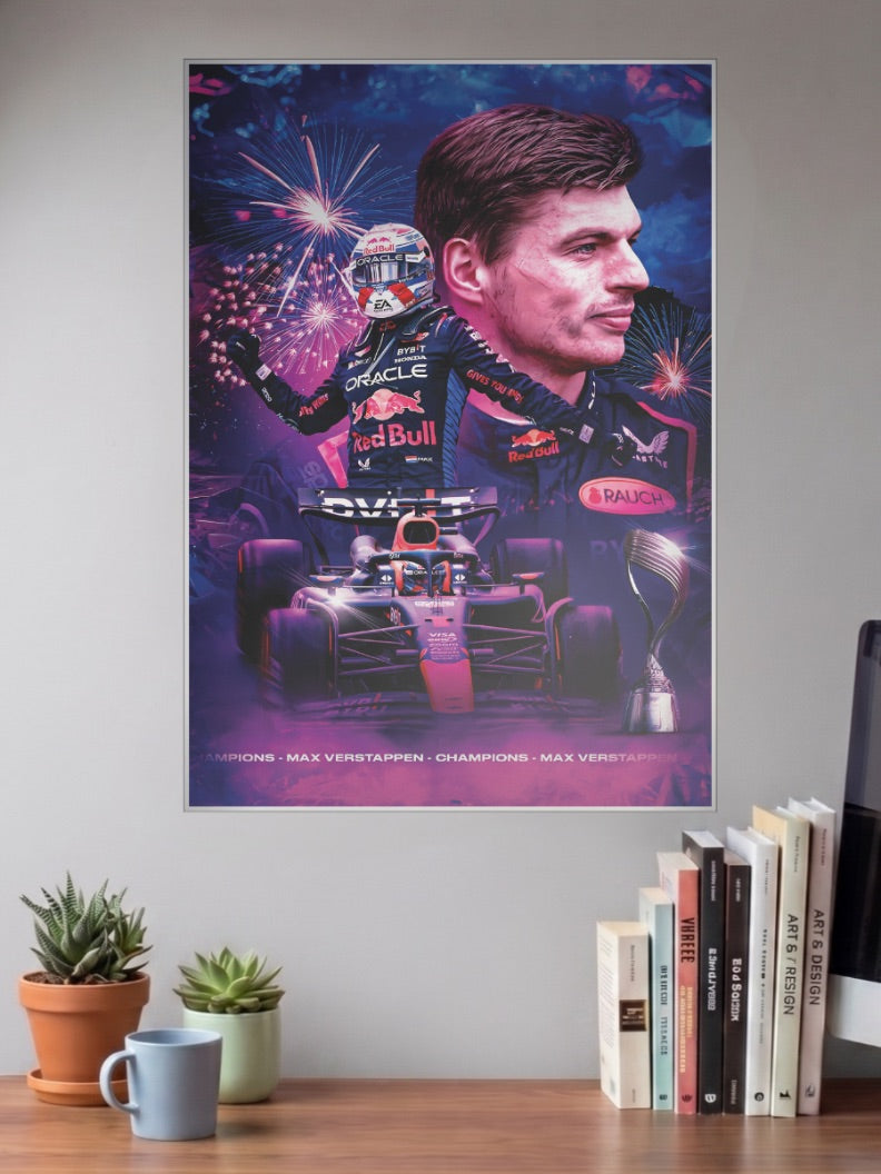 Max Verstappen Trophy F1 Poster